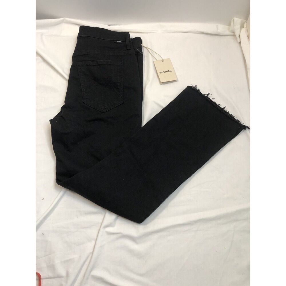 MOTHER The Insider Crop Step Fray Not Guilty Black Jeans, Size 29